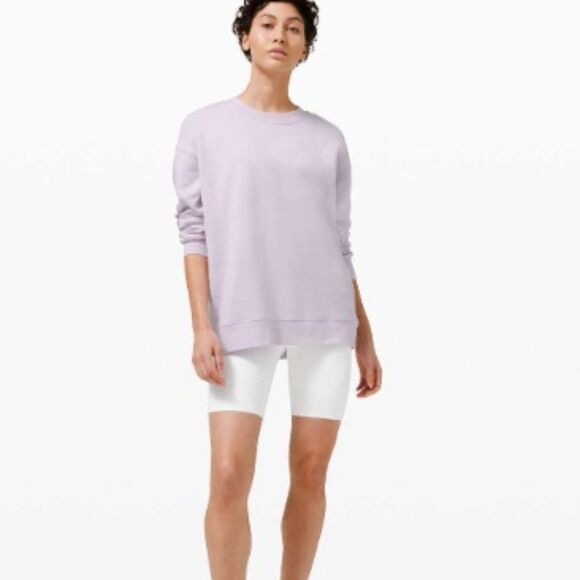 Lululemon Perfectly Oversized Crew Crewneck Pullover Sweatshirt Lavender Dew 6 - Picture 1 of 10